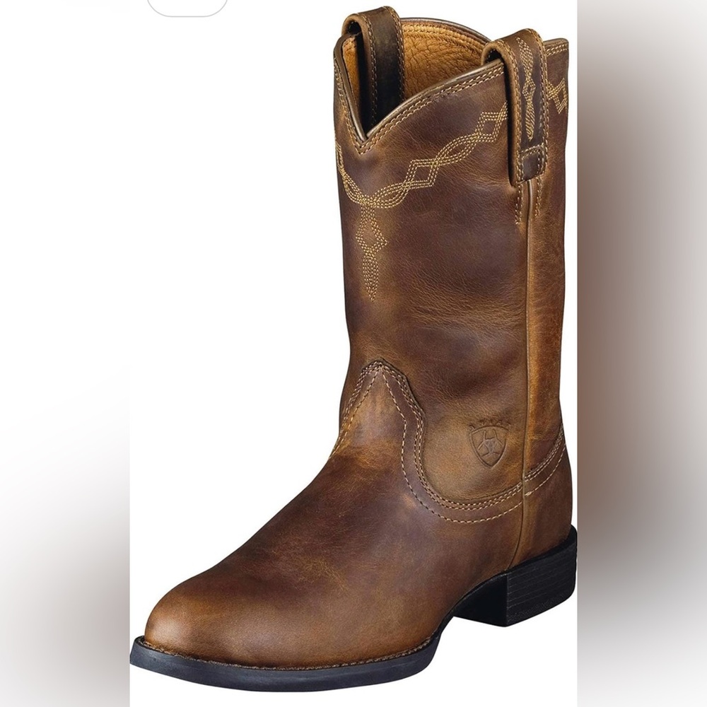 Ariat Brown Leather Heritage Western Ankle Boot